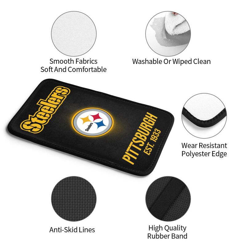 Car armrest box pad Pittsburgh Steelers 2 Printed central armrest box cushion protective pad