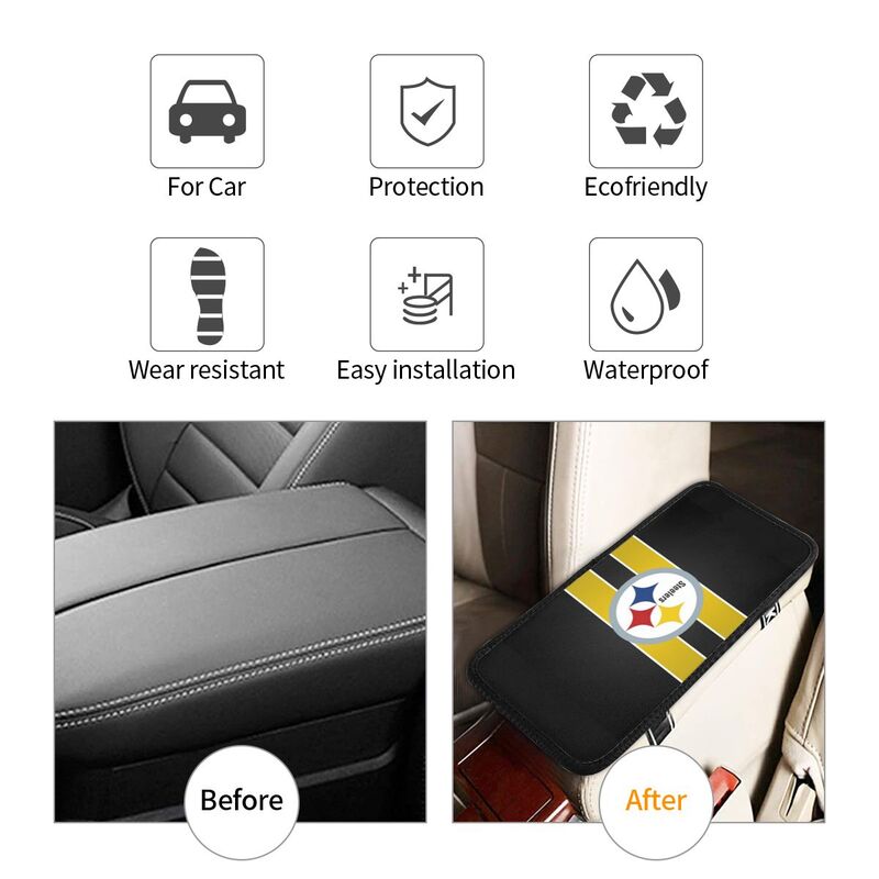 Car armrest box pad Pittsburgh Steelers 5 Printed central armrest box cushion protective pad