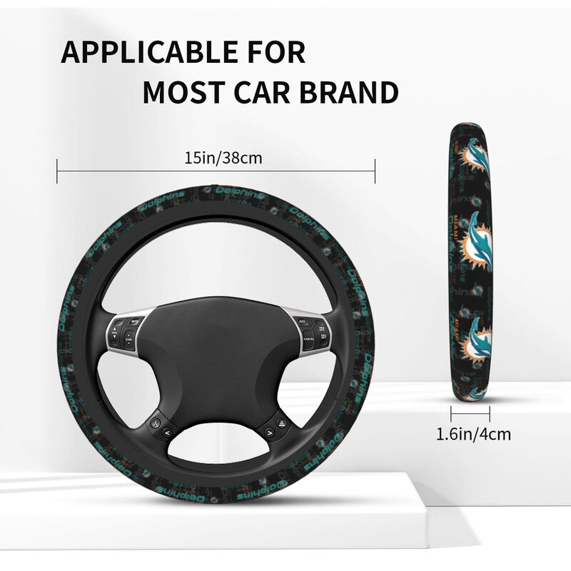 Miami Dolphins Printed elastic steering wheel cover car steering wheel protective cover