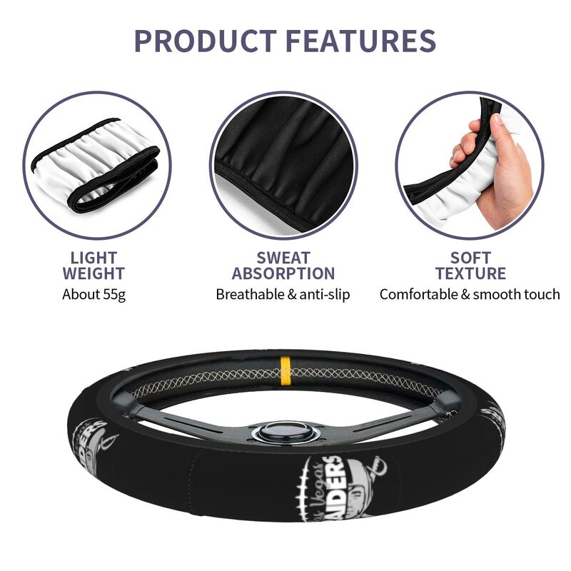 Las Vegas Raiders Printed breathable elastic steering wheel cover
