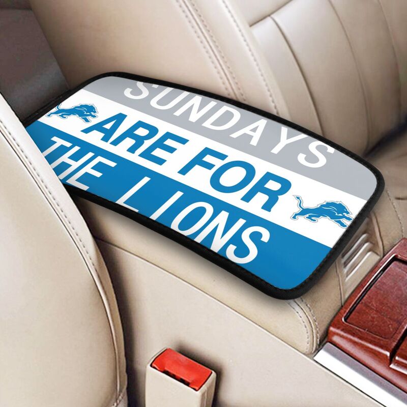 Detroit Lions Personalized printed car armrest cover Car handrail box cushion