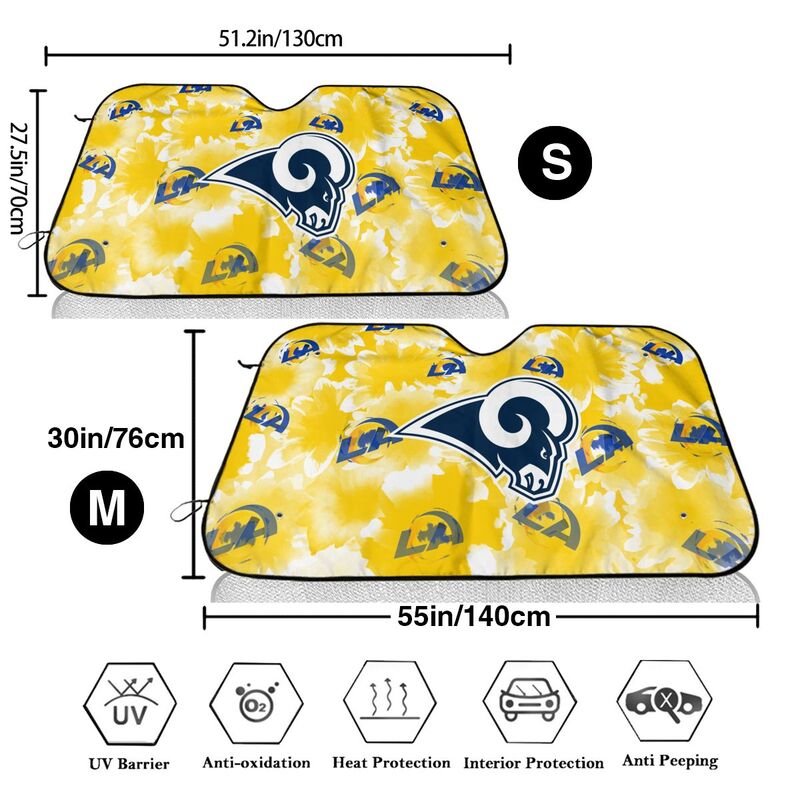 Los Angeles Rams Printed multi size car front windshield sunshade car windshield sunshade