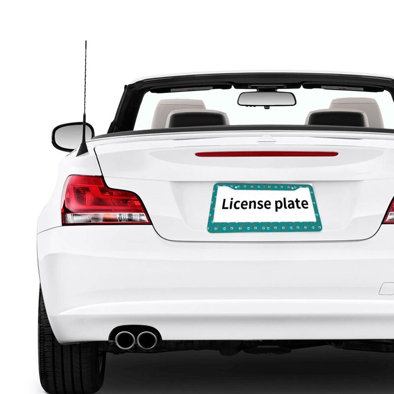 Miami Dolphins Print front rear license plate holder circular hole license plate holder (one pair)