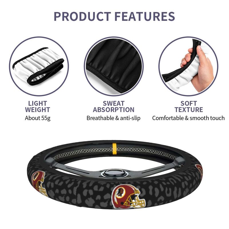 Washington Commanders 1 Printed elastic steering wheel cover car steering wheel protective cover