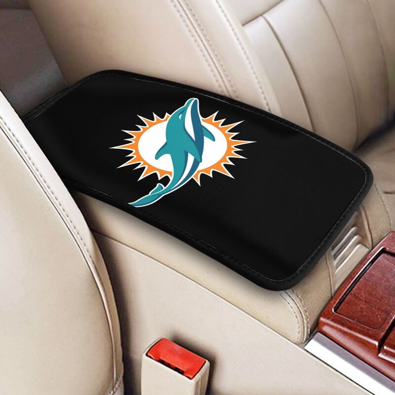 Miami Dolphins1 Printed car center armrest box pad anti slip pad