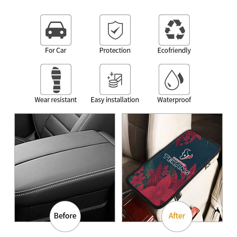 Houston Texans Car armrest box protective cover car center console armrest pad