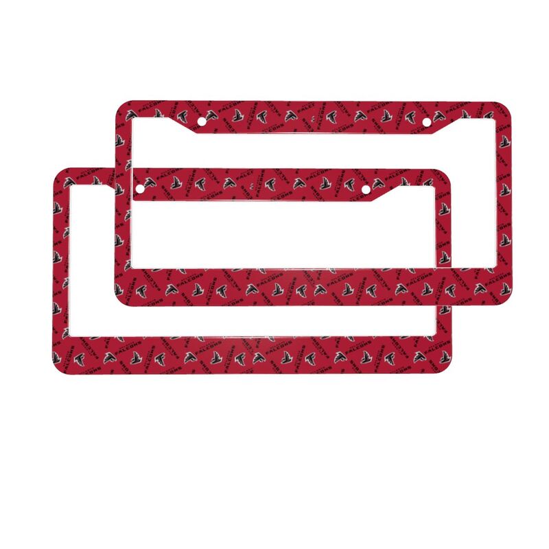 Atlanta Falcons Print front rear license plate holder circular hole license plate holder (one pair)