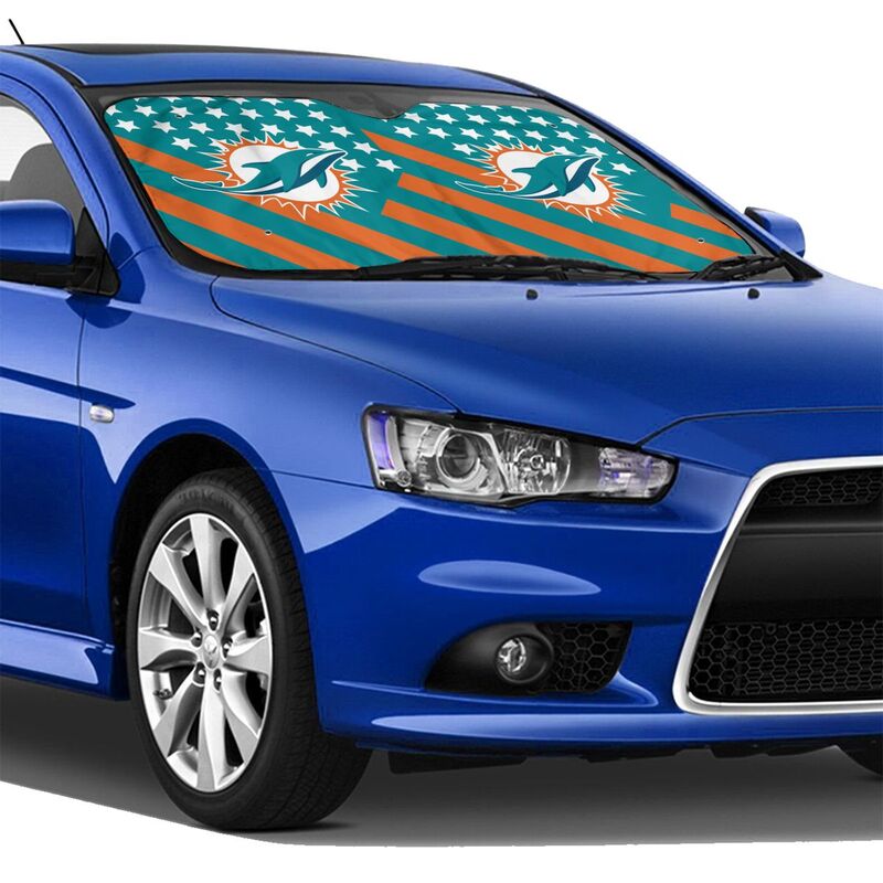 Miami Dolphins Print Car windshield sunshades suitable for front Car windshield sunshades