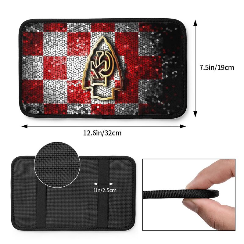 Car armrest box pad Kansas City Chiefs 1 Printed central armrest box cushion protective pad