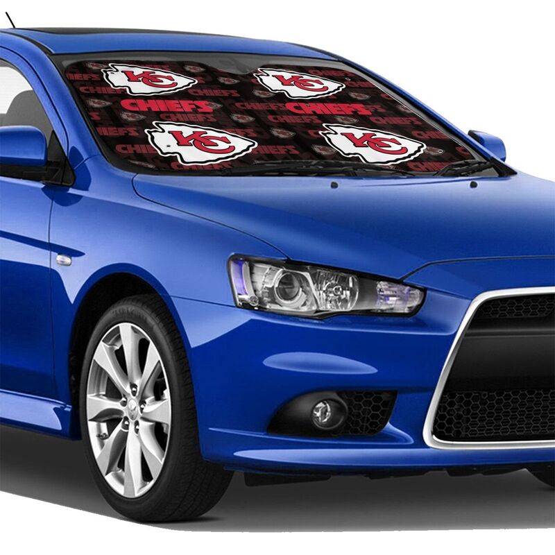 Kansas City Chiefs 2 Print Car windshield sunshades is suitable for front Car windshield sunshades