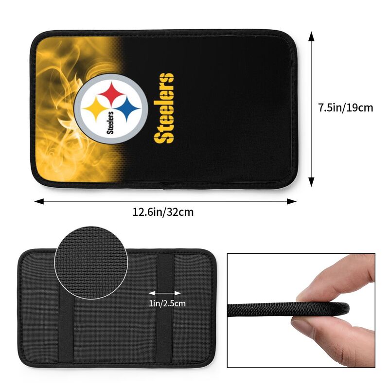Car armrest box pad Pittsburgh Steelers 9 Printed central armrest box cushion protective pad