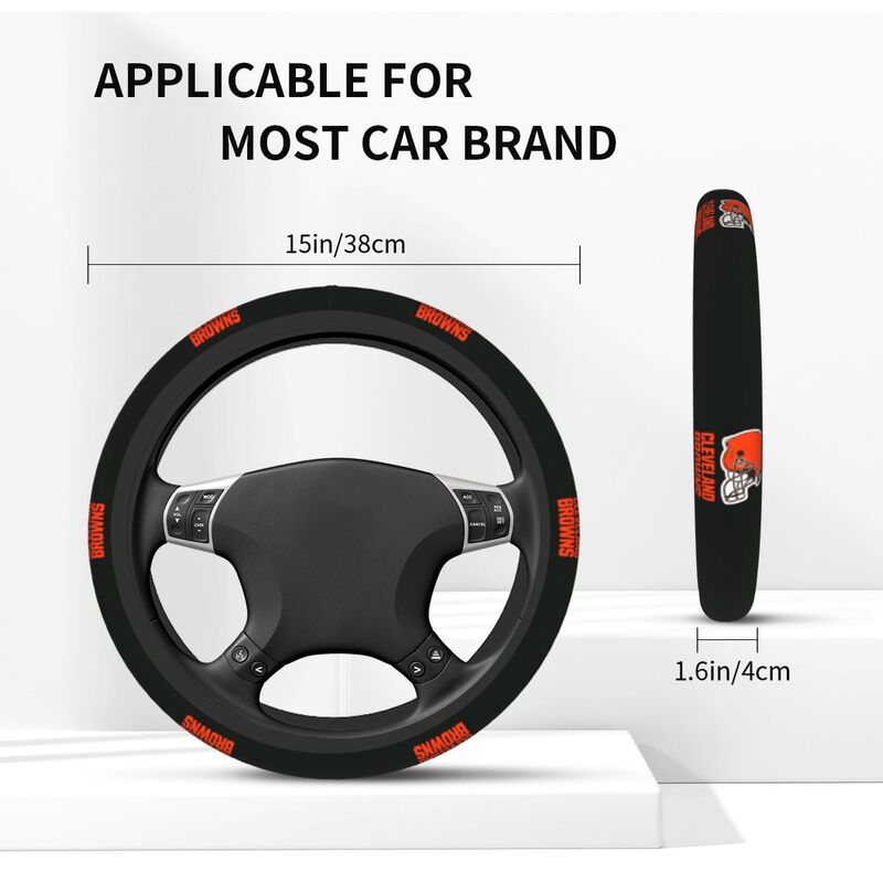 Cleveland Browns Printed breathable elastic steering wheel cover anti slip cover