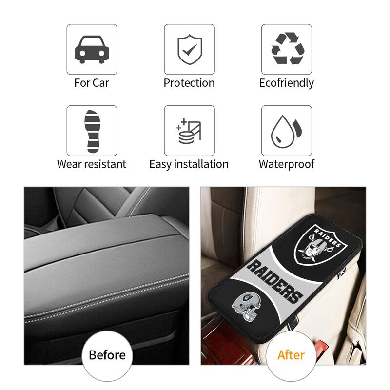 Las Vegas Raiders 1 Print car armrest box cushion armrest protective cover
