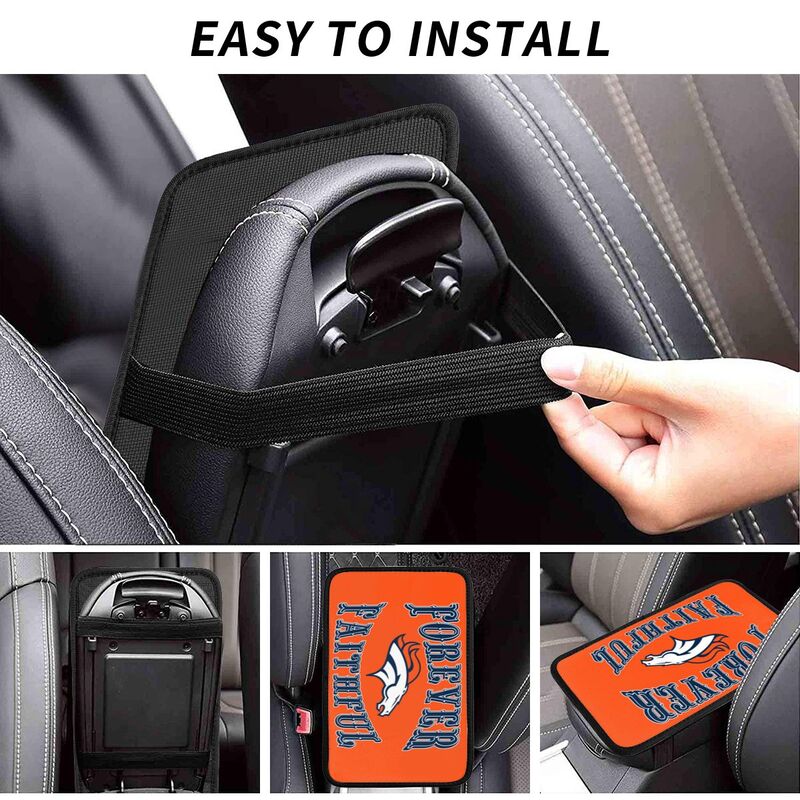 Denver Broncos Print car armrest box cover armrest protective cover