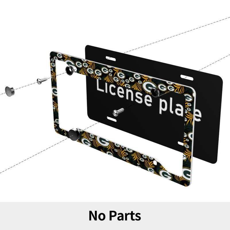 Green Bay Packers Print Car license plate frame four hole license plate holder (one pair)