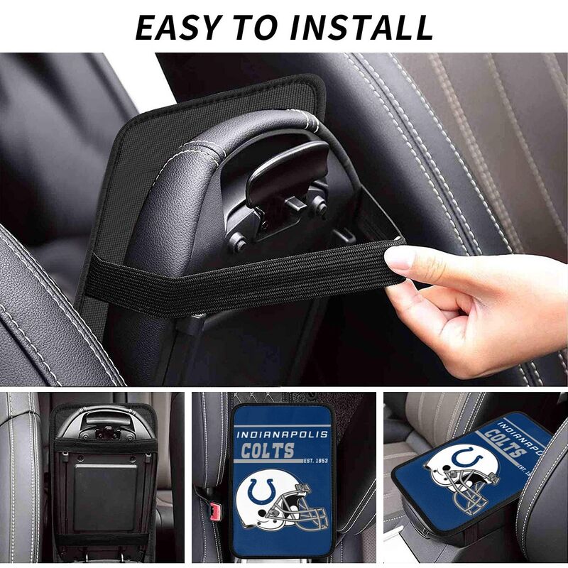 Indianapolis Colts Print car armrest box cushion armrest protective cover
