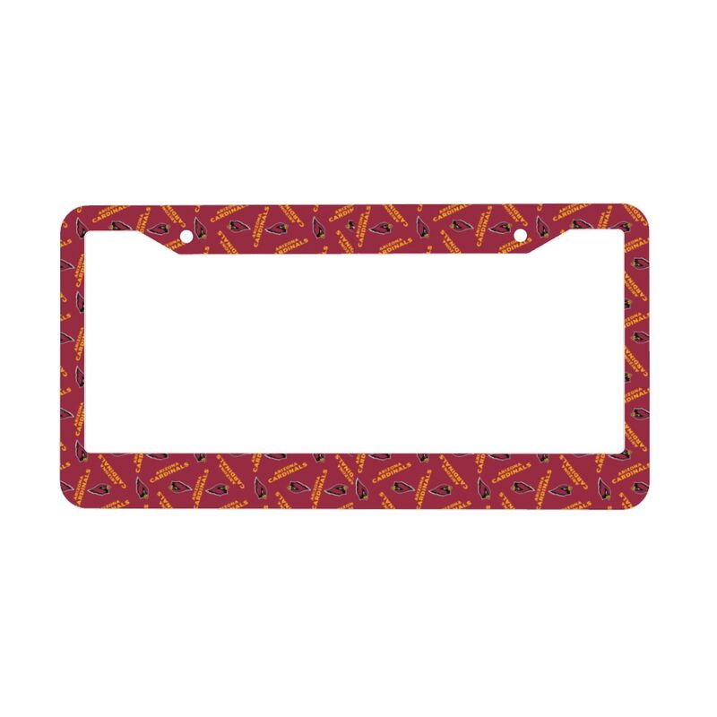 Arizona Cardinals Print front rear license plate holder circular hole license plate holder (one pair)