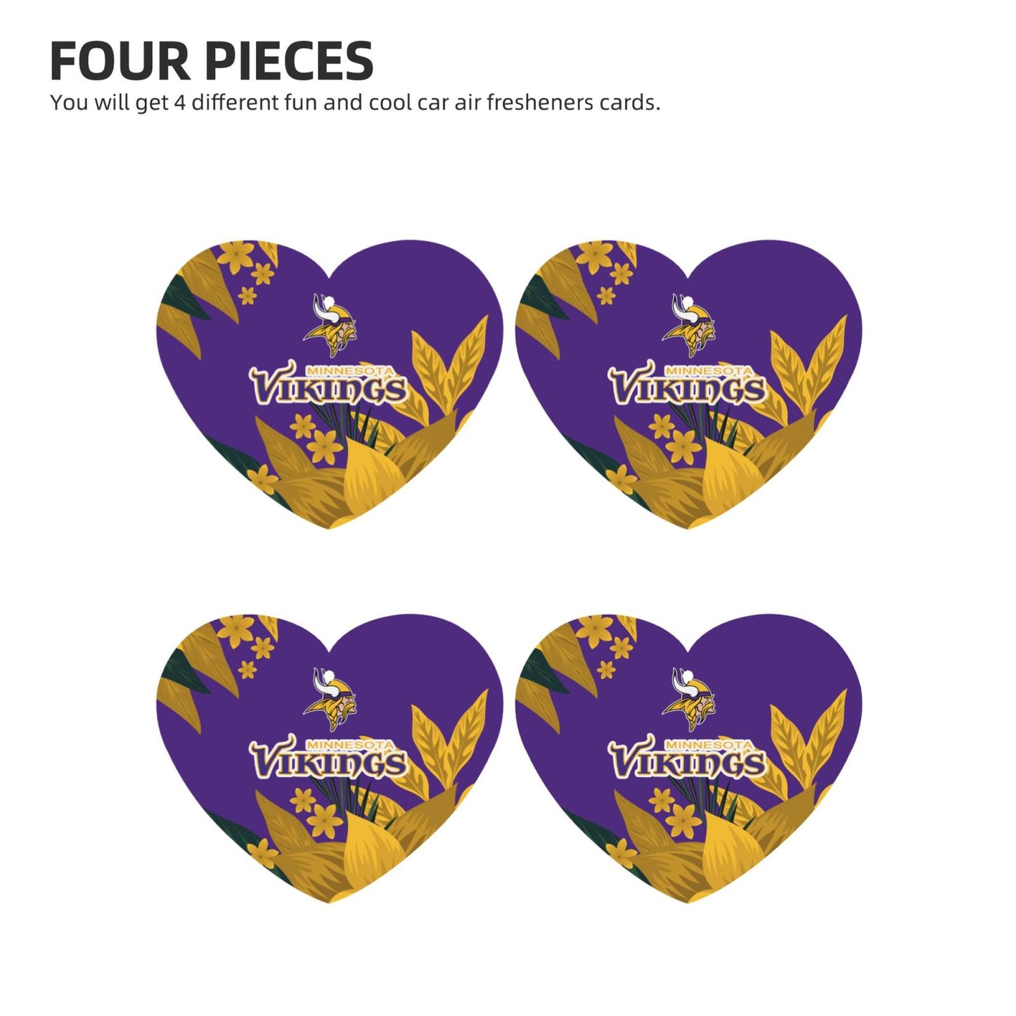 4pcs- Minnesota Vikings car aromatherapy tablets Car Air Fresheners Cards Set