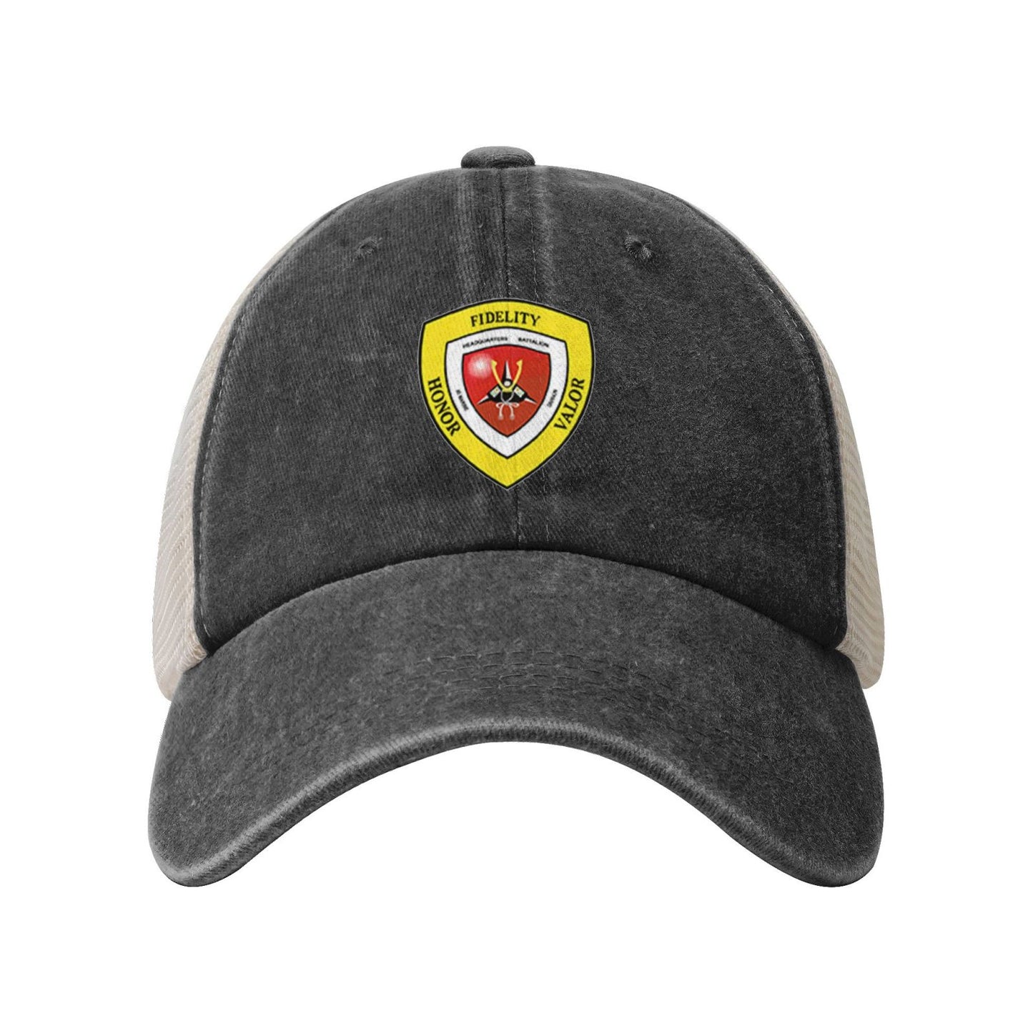 Hqbn3div Printed unisex baseball cap adjustable grid baseball cap veteran gift
