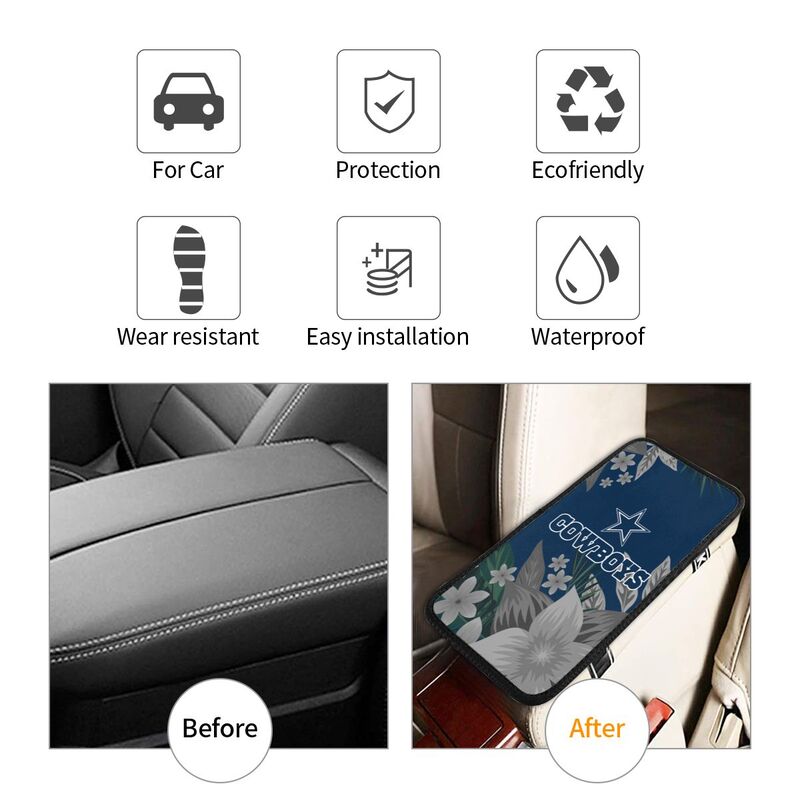 Dallas Cowboys Car armrest box protective cover car center console armrest pad