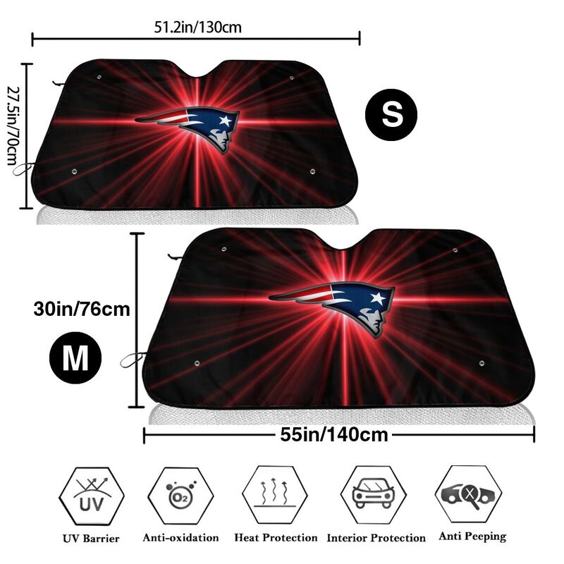 New England Patriots 4 Print suitable for front Car windshield sunshades Car windshield sunshades