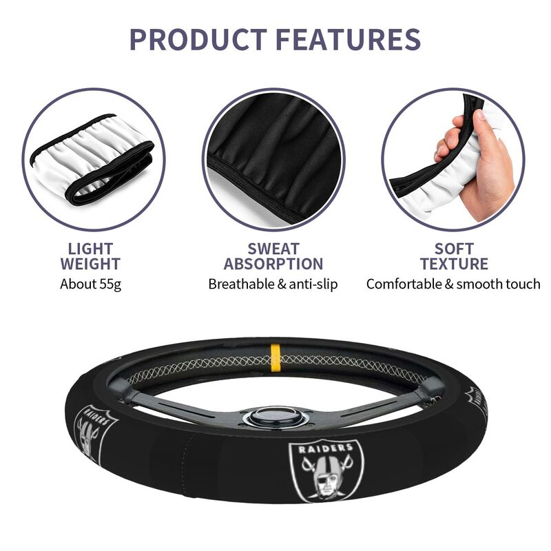 Las Vegas Raiders Printed car protective cover elastic steering wheel cover