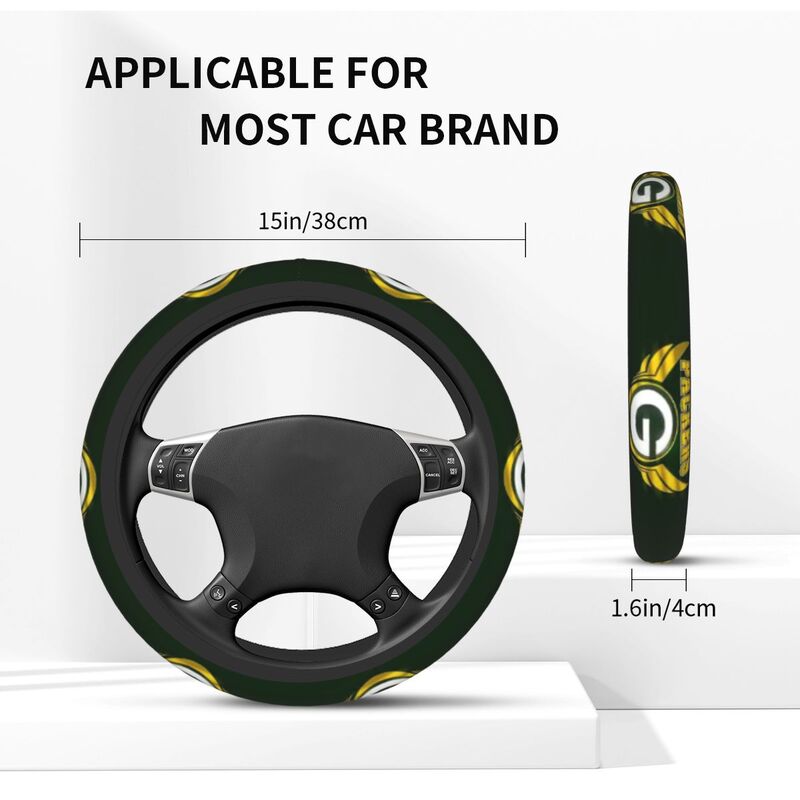 Green Bay Packers Printed breathable elastic steering wheel cover anti slip cover