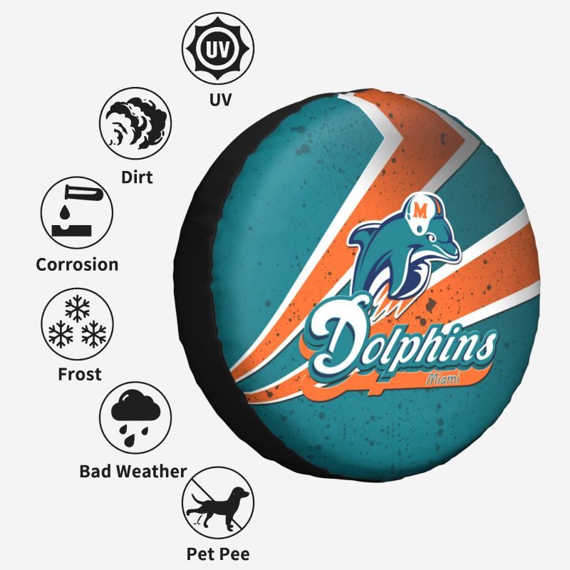 Miami Dolphins printed car tire cover dustproof and waterproof tire cover