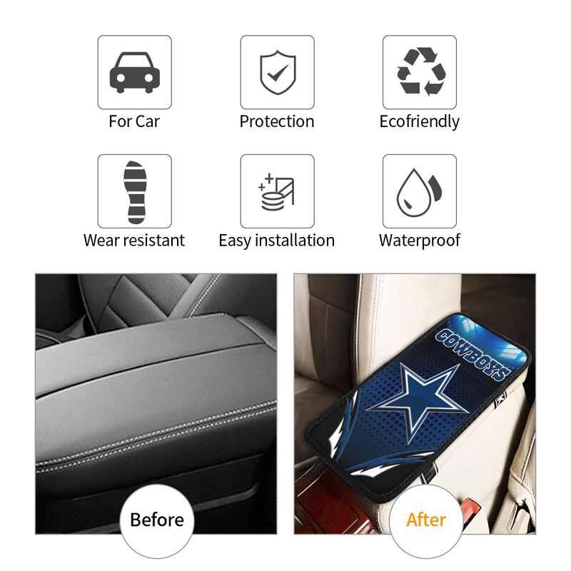 Car armrest box pad Dallas Cowboys5 Printed central armrest box pad anti slip pad