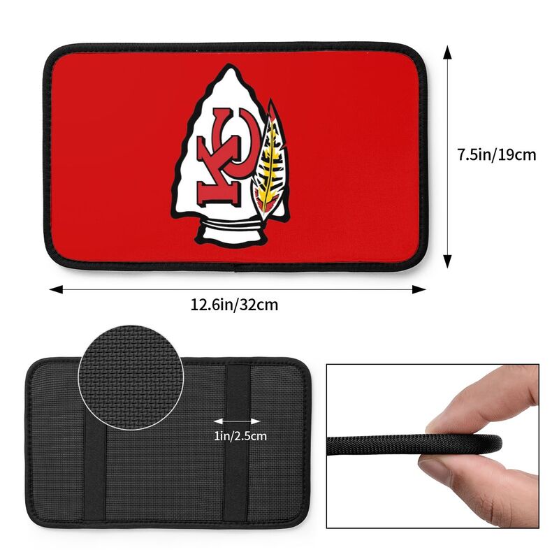 Car armrest box pad Kansas City Chiefs Printed center armrest box pad protective pad
