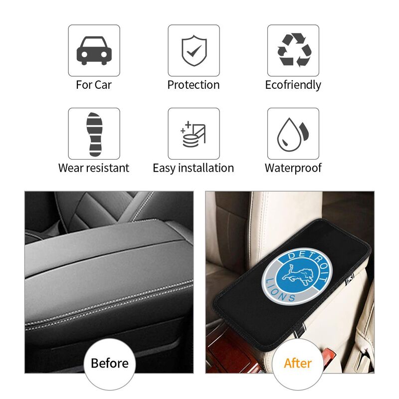 Detroit Lions print car armrest protective cover Car center console armrest pad