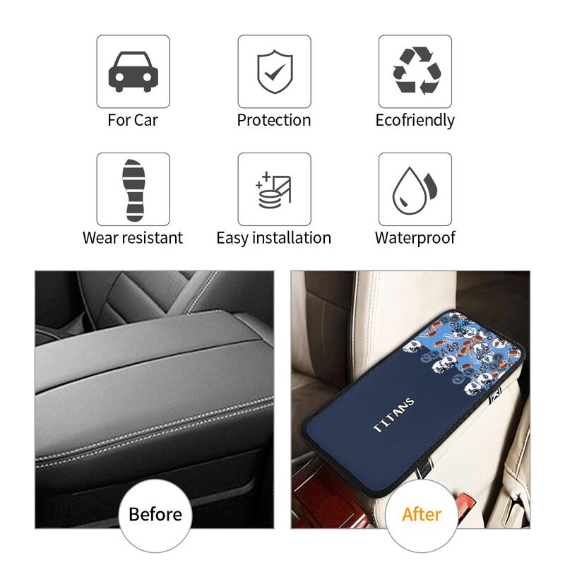 Tennessee Titans print Car center console armrest pad car armrest protective cover