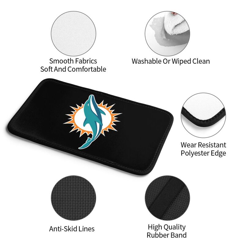 Miami Dolphins1 Printed car center armrest box pad anti slip pad