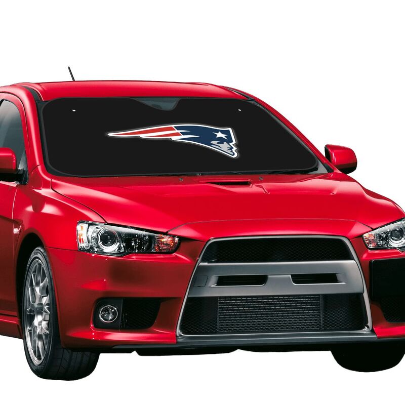 New England Patriots Printed car glass sunshade car front windshield sunshade (stiff version)