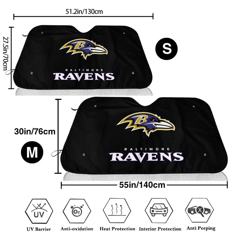 Baltimore Ravens Print suitable for front Car windshield sunshades Car windshield sunshades