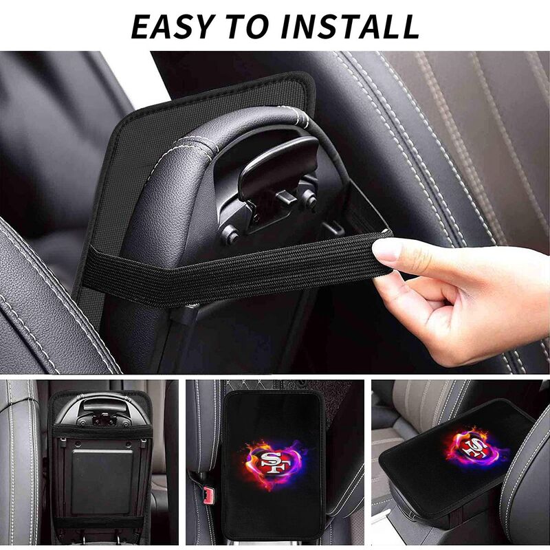 Car armrest box pad San Francisco 49ers 2 Printed central armrest box elbow pad