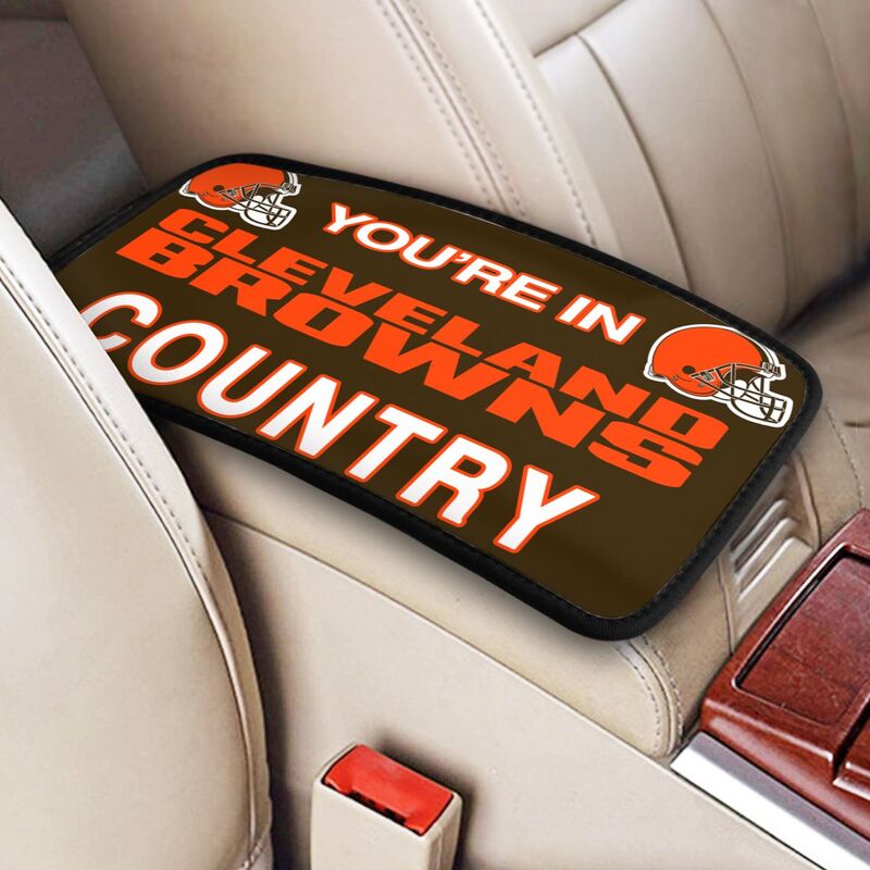 Cleveland Browns Printed car armrest box pad elbow support pad