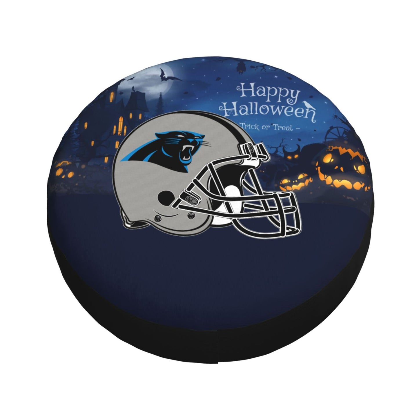 Carolina Panthers printed car tire cover Happy Halloween printed tire dust cover