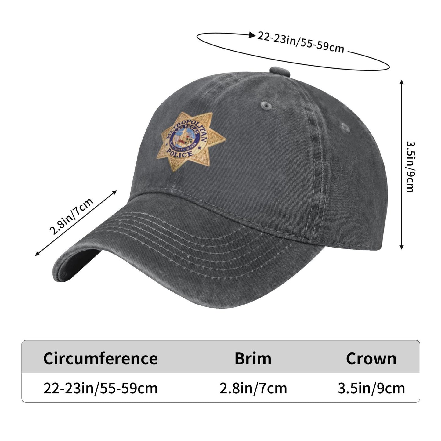 Las Vegas Metropolitan Police Department Printing unisex baseball cap adjustable cap veteran gift