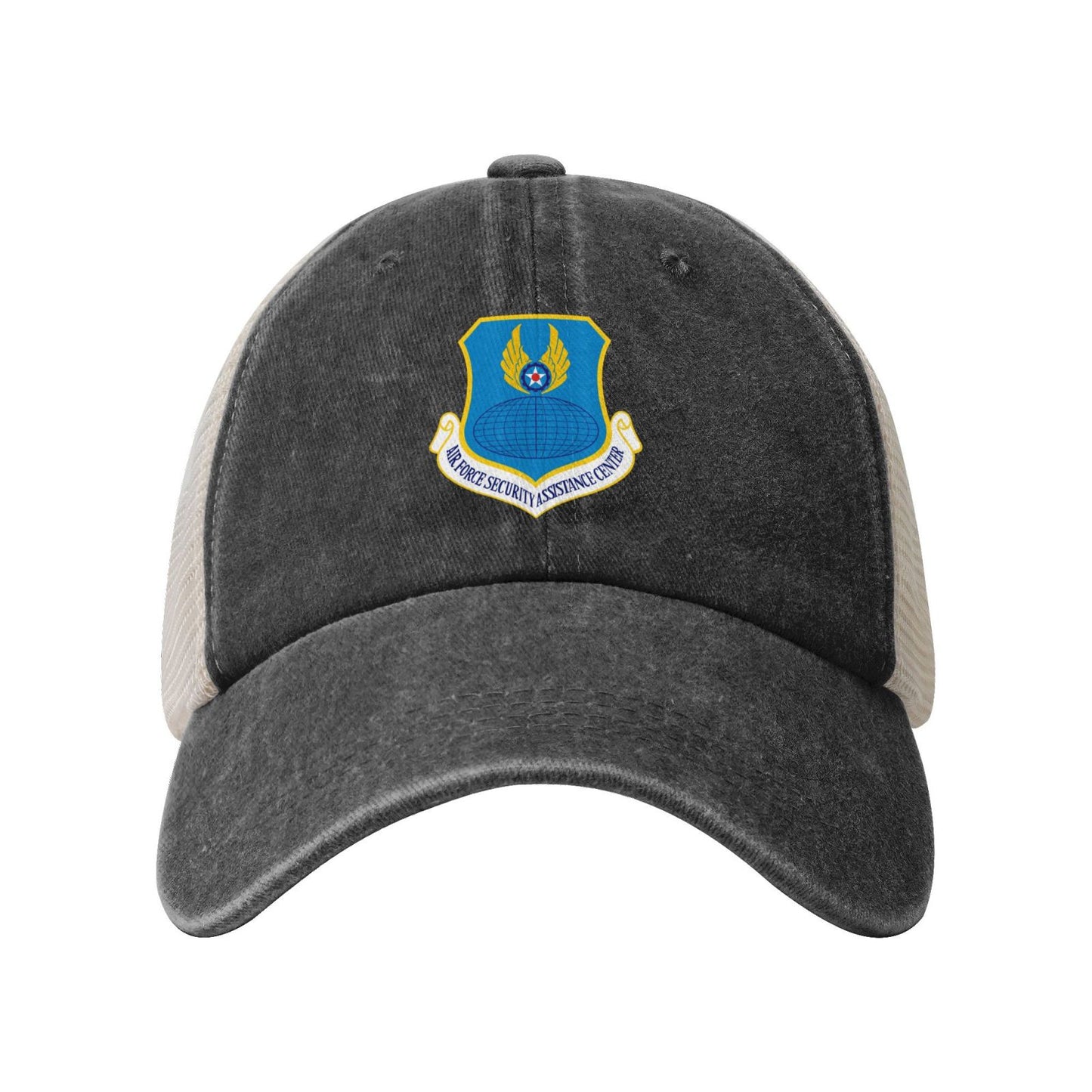 USAF-Security Assistance Center Printed unisex baseball cap adjustable grid baseball cap veteran gift