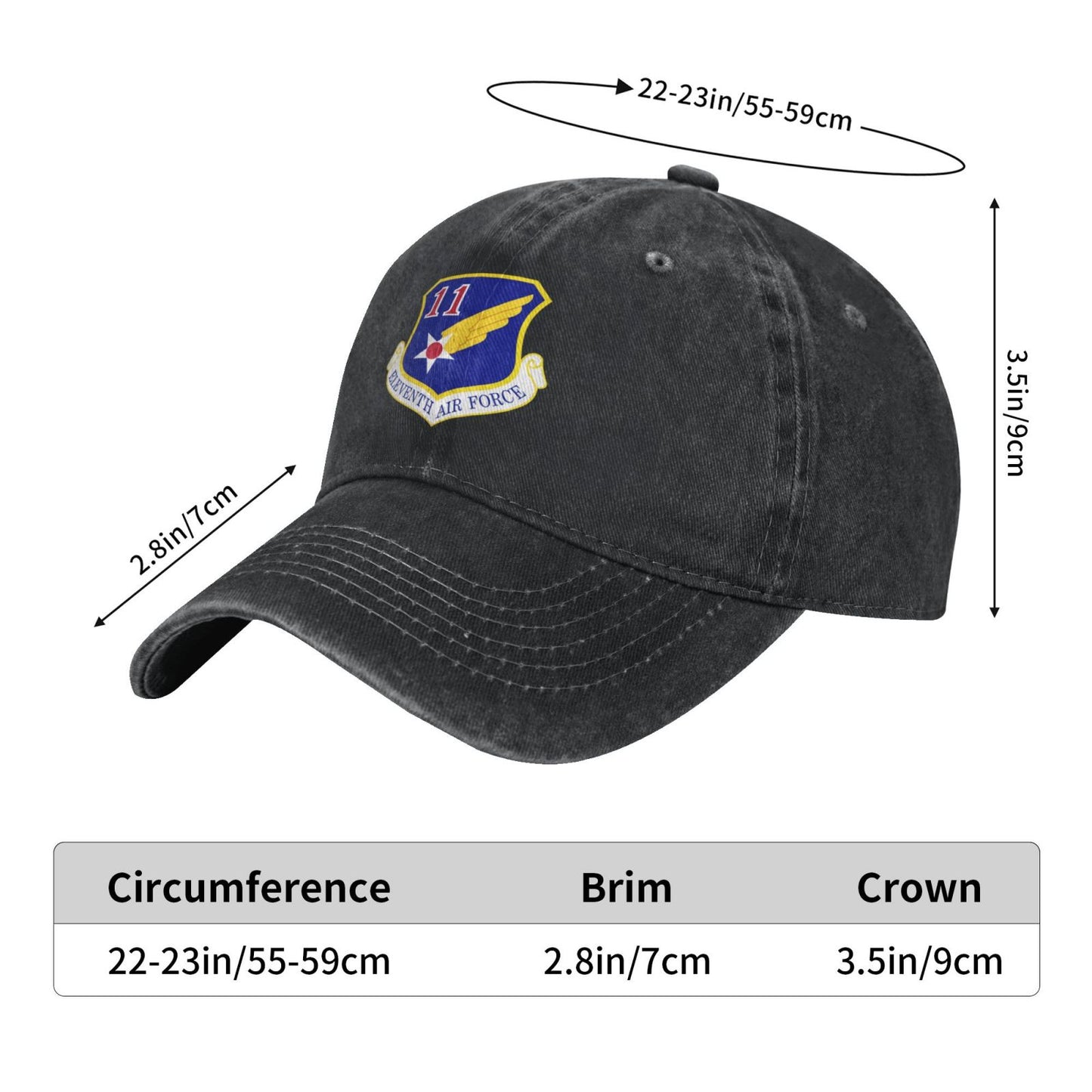 Eleventh Air Force-Emblem Printed unisex baseball cap adjustable cap veteran gift