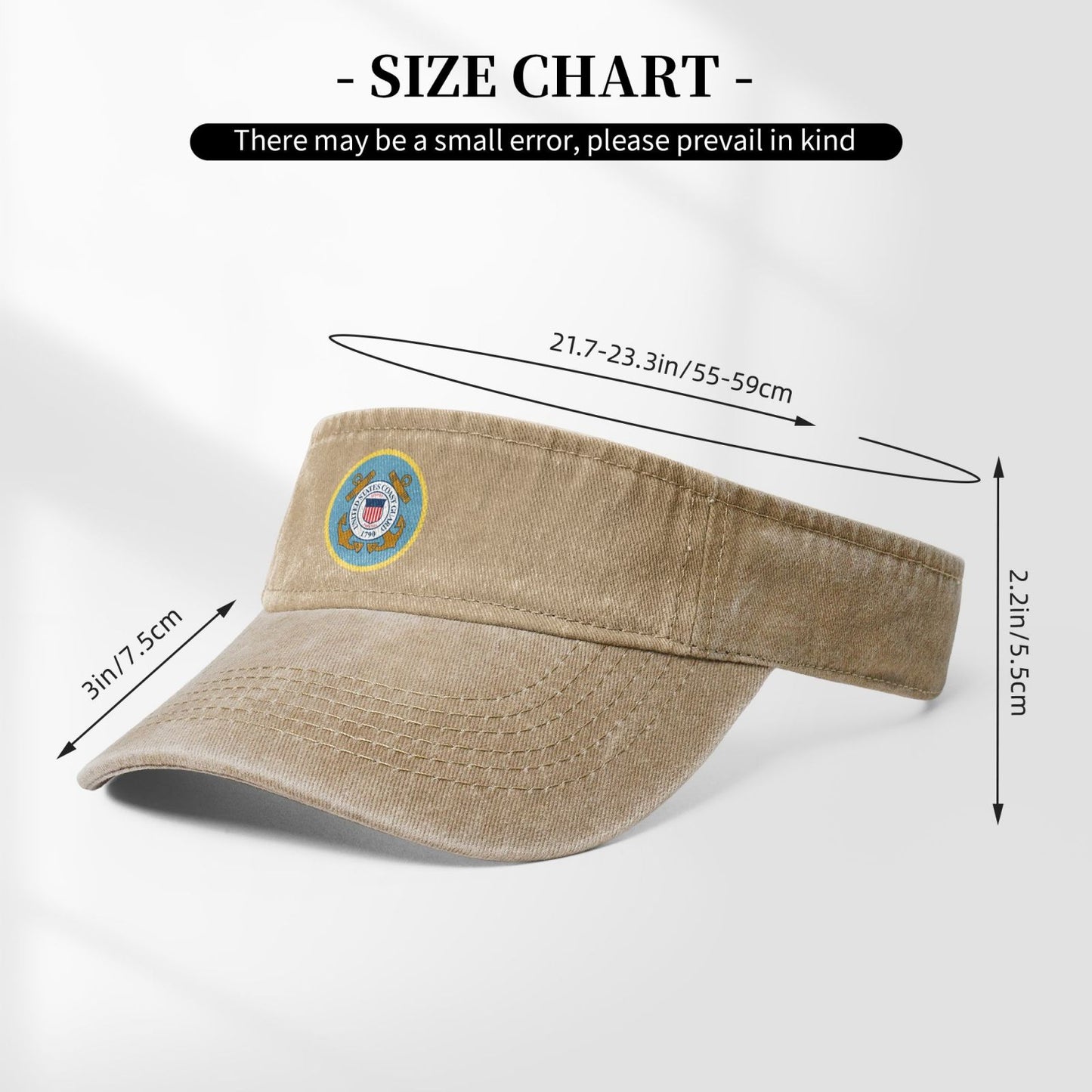 USCG S W Printing adjustable Empty Top Baseball Sun Cap unisex outdoor sport hat veterans gift