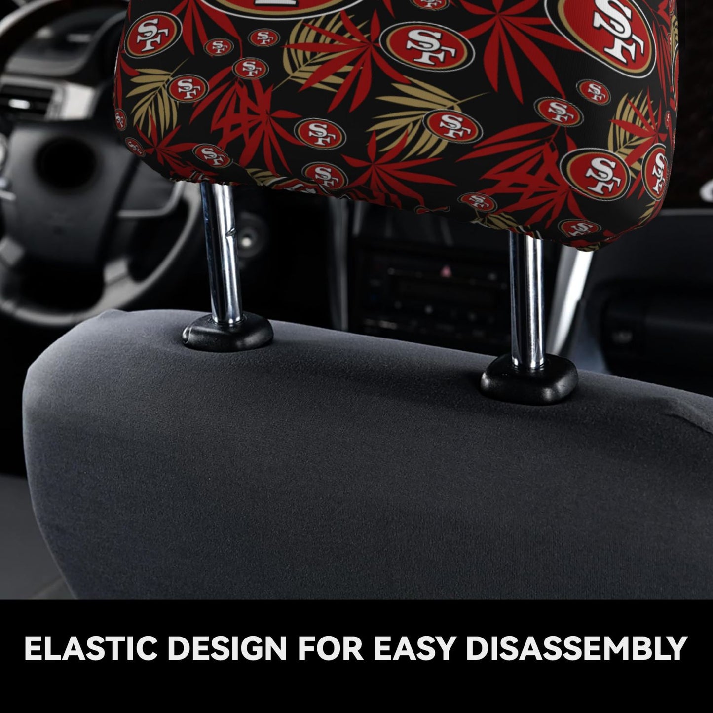 San Francisco 49ers Car pillowcase Elastic car pillowcase set of 2 car pillowcases