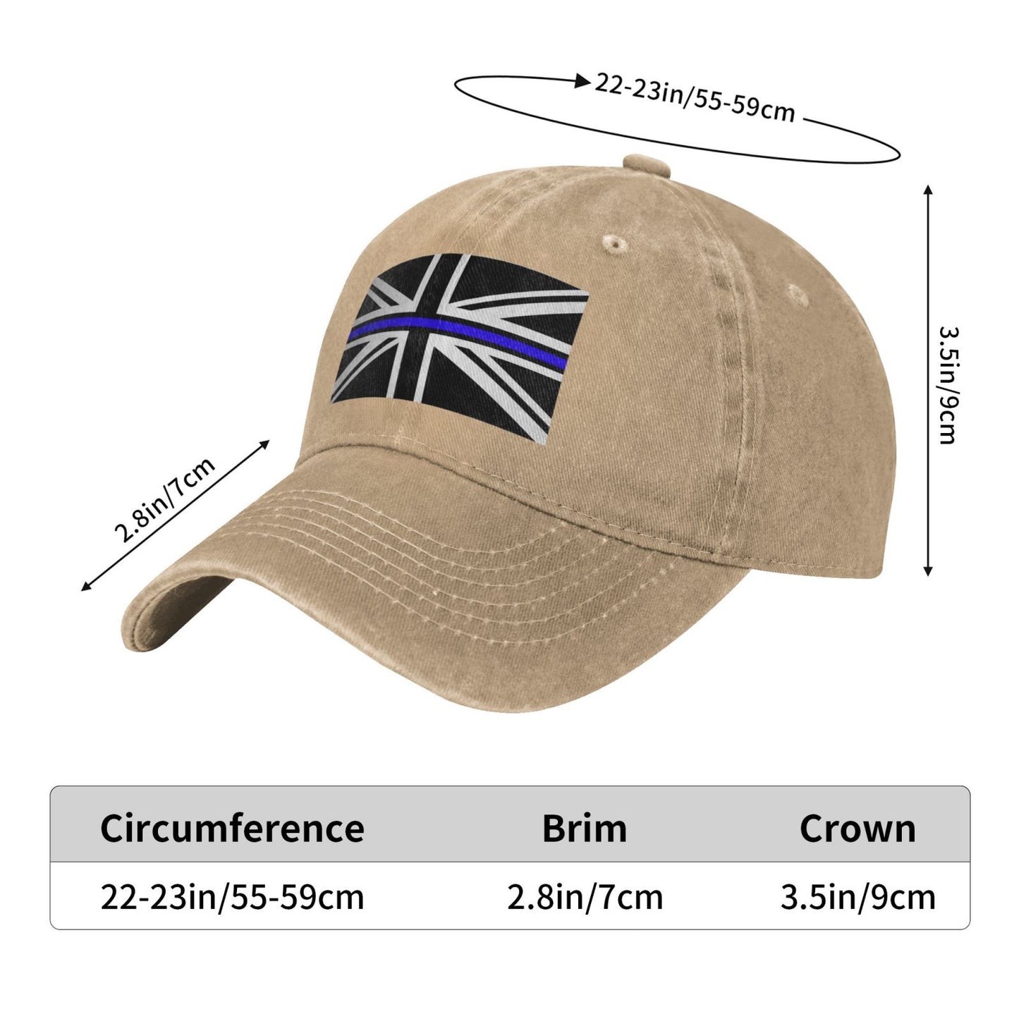 Police Thin Blue Line Union Jack Printed unisex baseball cap adjustable cap outdoor sun hats trucker hat