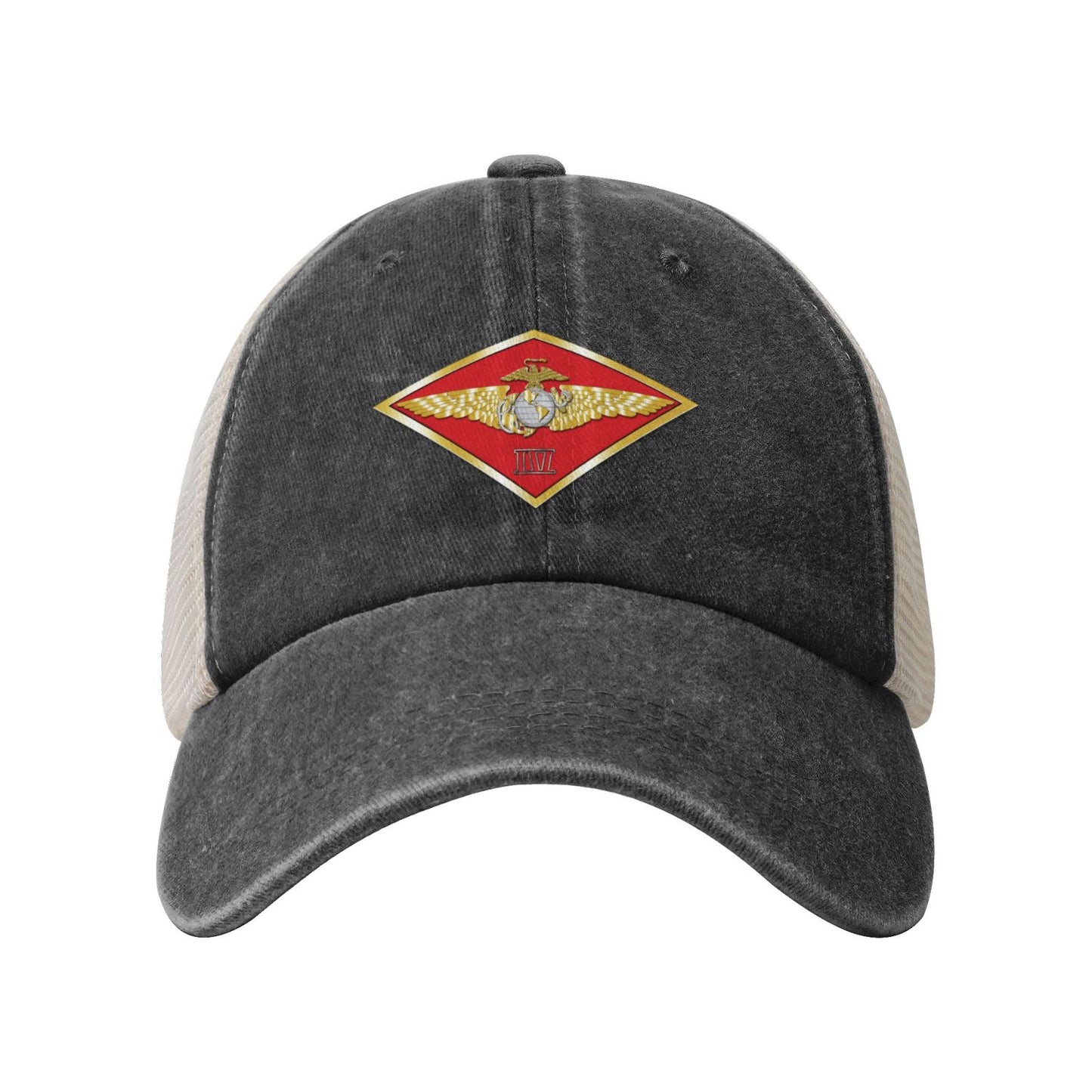 USMC-4MAW Printed unisex baseball cap adjustable grid baseball cap veteran gift