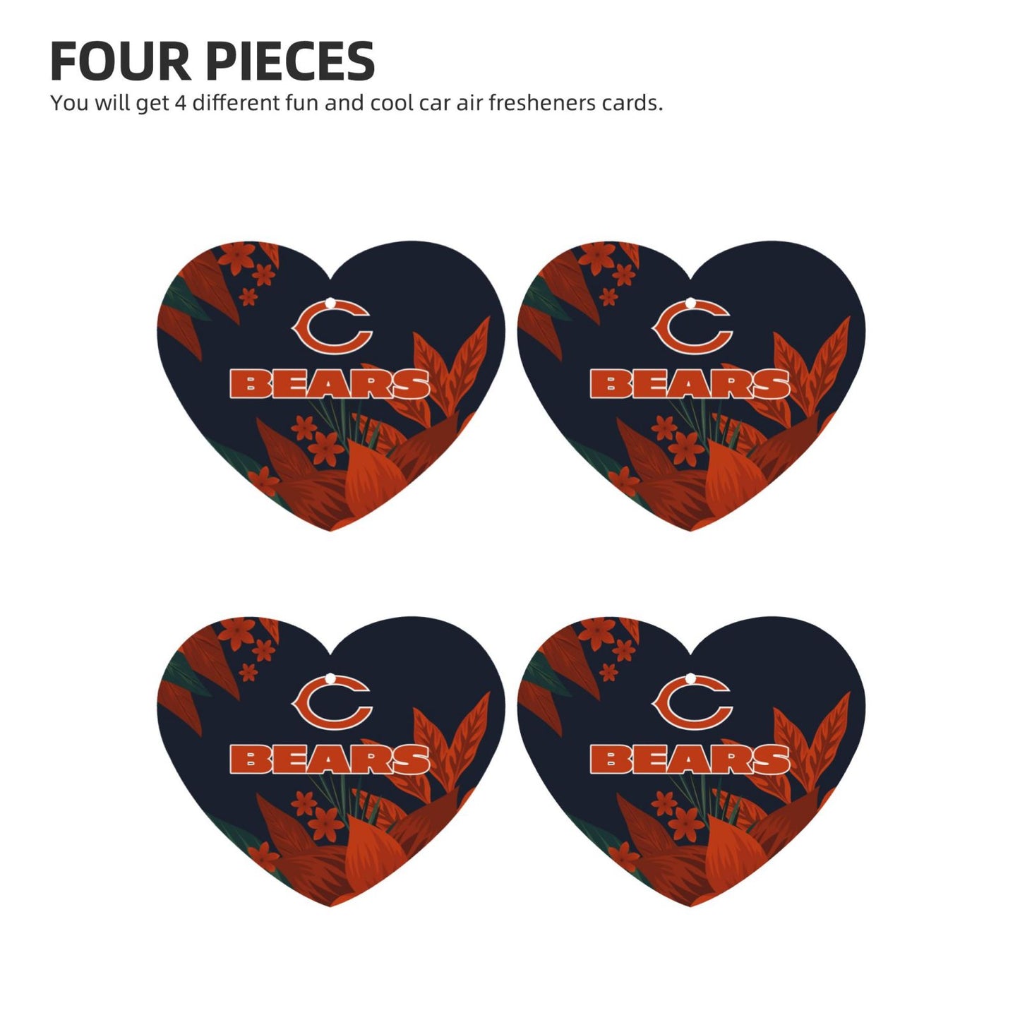 4pcs- Chicago Bears car aromatherapy tablets Car Air Fresheners Cards Set