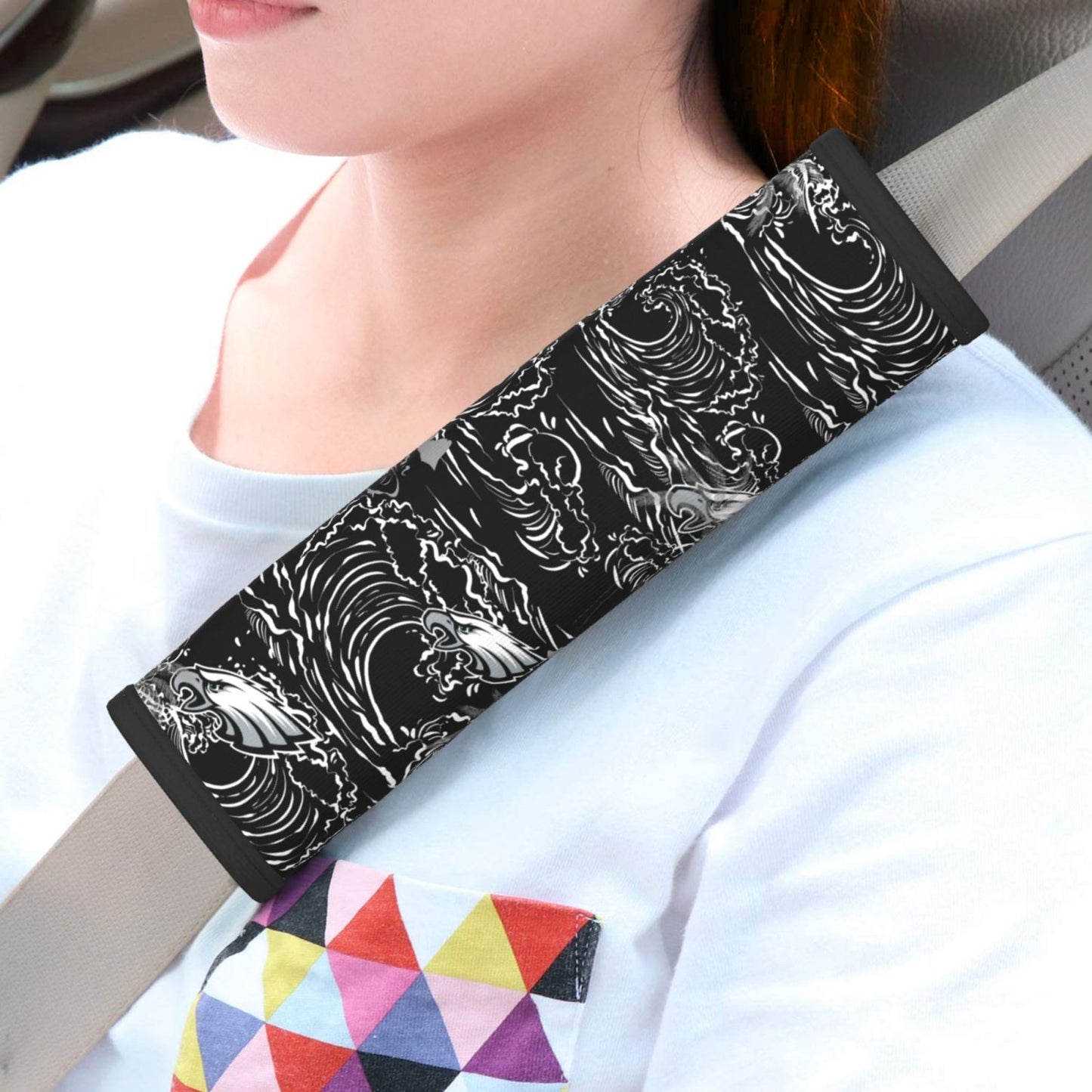 Philadelphia Eagles BLACK Car seat belt shoulder strap UNISEX seat belt protective cover