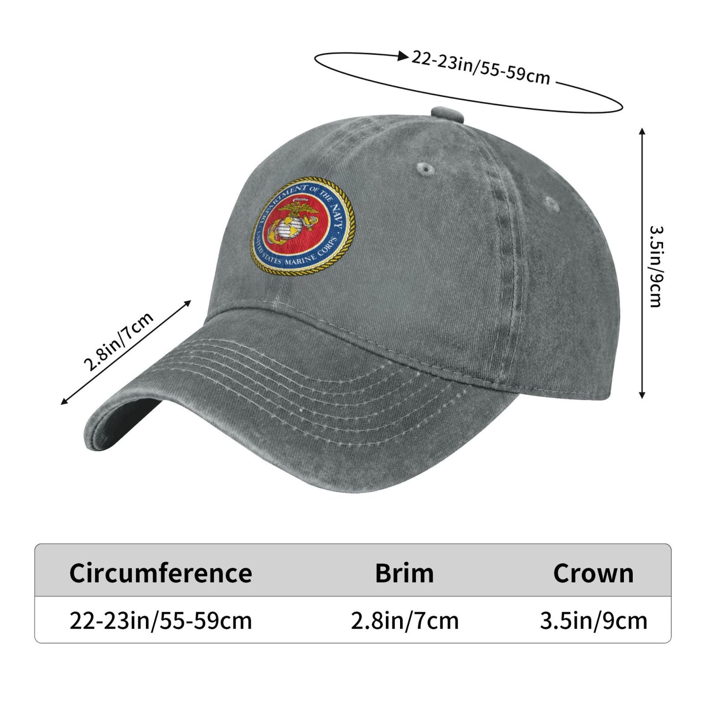 Seal Of The United States Marine Corps Printed unisex baseball cap adjustable cap veteran gift