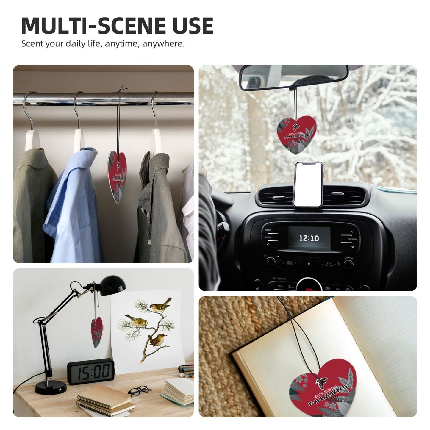 4pcs- Atlanta Falcons car aromatherapy tablets Car Air Fresheners Cards Set
