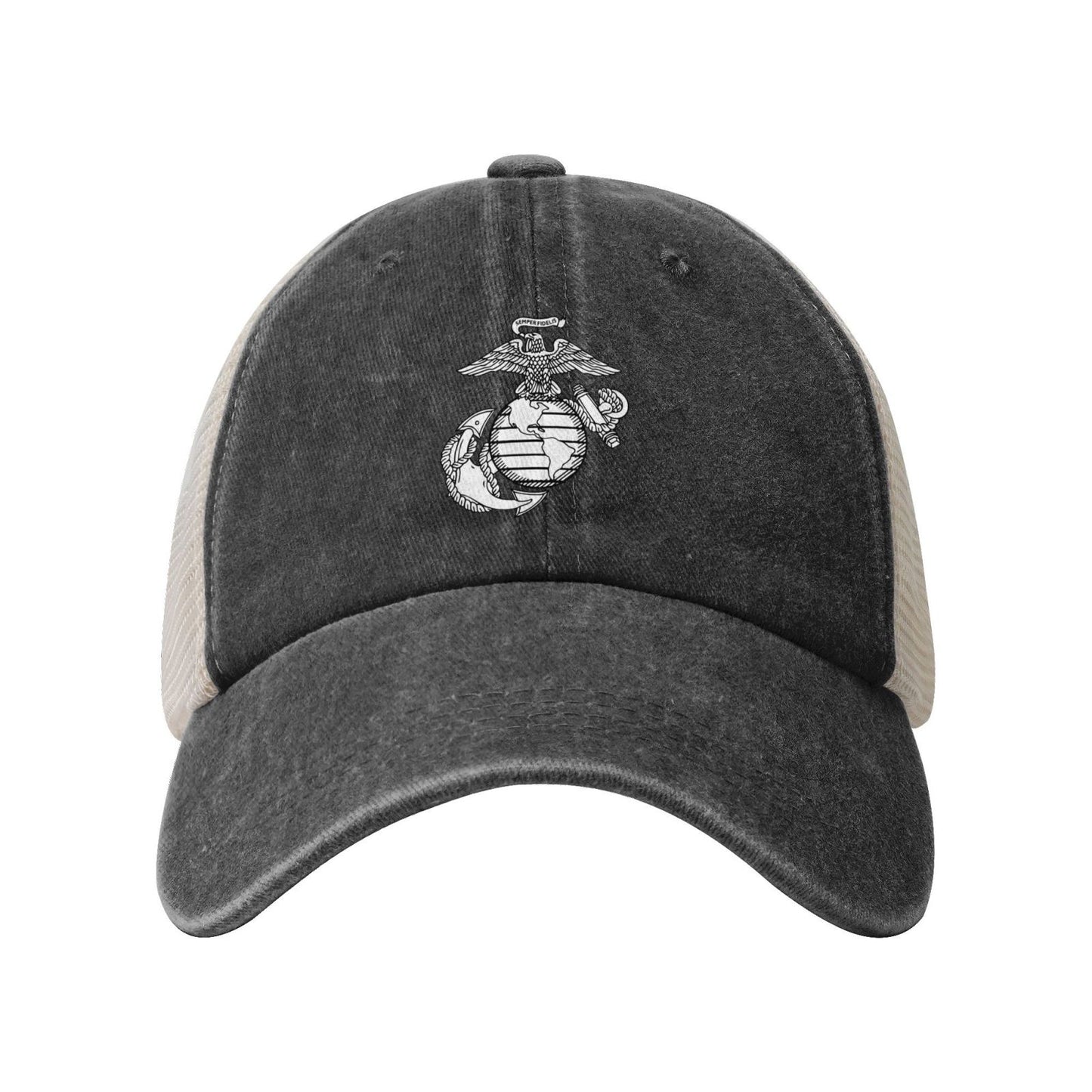 Eagle Globeand Anchor Printed unisex baseball cap adjustable grid baseball cap veteran gift